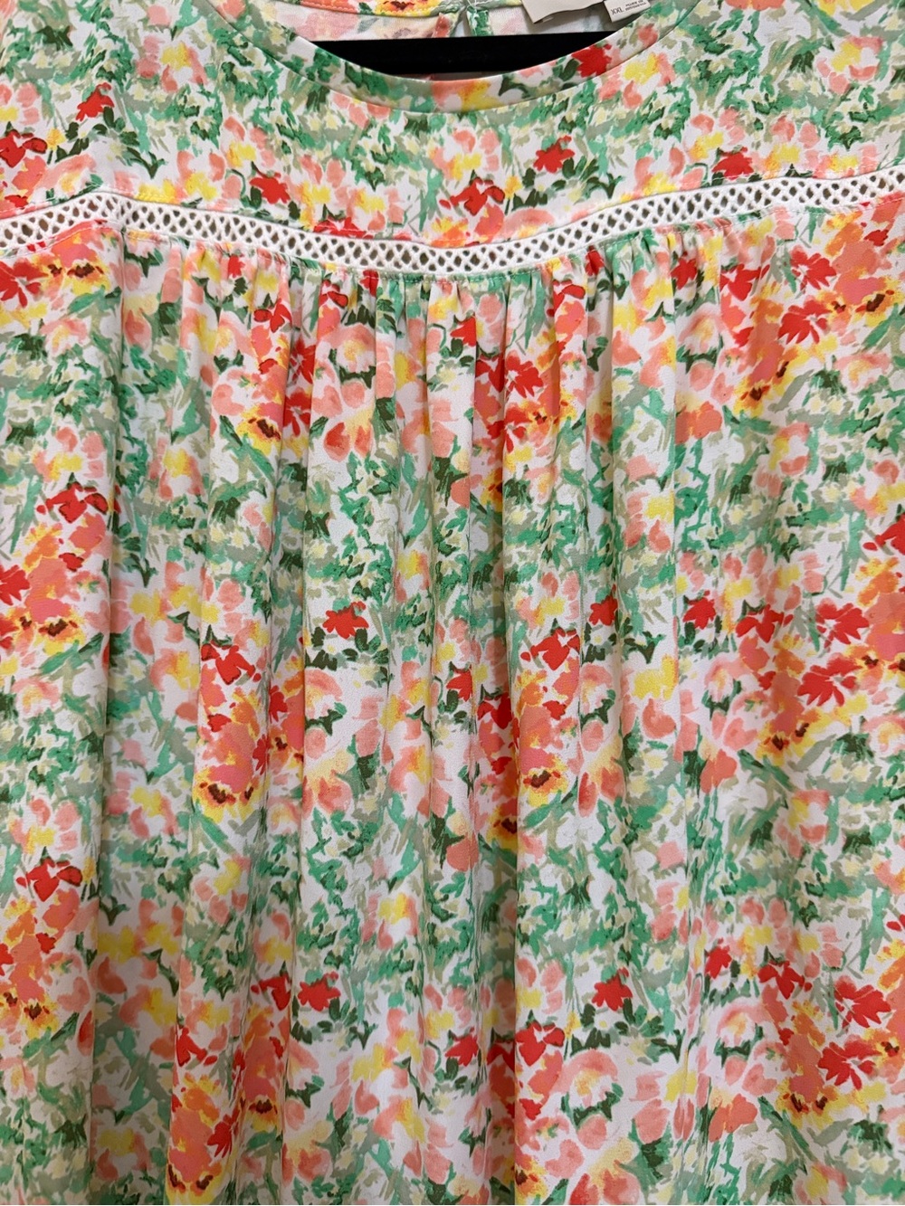 LOFT Floral Blouse in Green, Pink, Orange - Picture 6 of 16